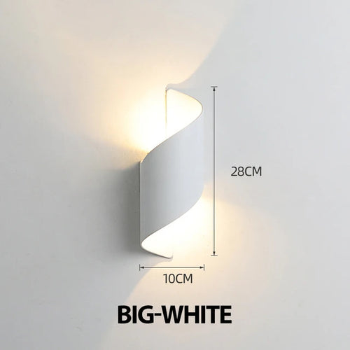 LED Wall Light Spiral Design 10W Modern Indoor Wall Light Waterproof