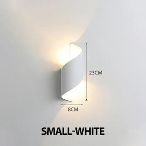 LED Wall Light Spiral Design 10W Modern Indoor Wall Light Waterproof